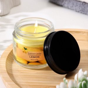 Свеча ароматическая "Scented Candle, Lemon", Лимон, 5*5см, 140 гр