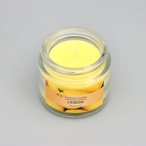 Свеча ароматическая "Scented Candle, Lemon", Лимон, 5*5см, 140 гр