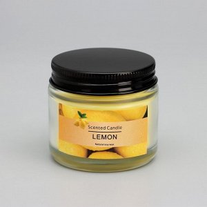 Свеча ароматическая "Scented Candle, Lemon", Лимон, 5*5см, 140 гр