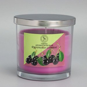 Свеча ароматическая в стакане "Black Cherry", черная вишня, 10х10 см