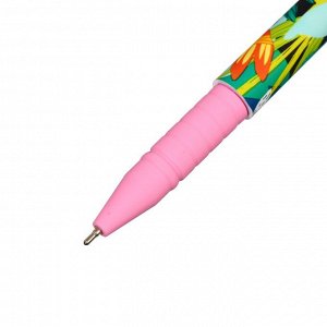 Ручка шариковая "Листья" 0.7 мм, корпус Софтач Soft touch, чернила синие (штрихкод на штуке)