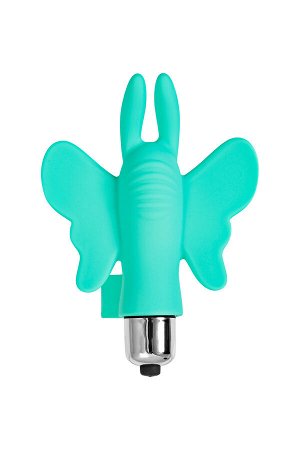 Вибронасадка-бабочка на палец Eromantica Butterfly, силикон, мятный, 10 см
