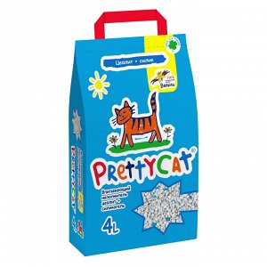 PrettyCat наполнитель глиняный впитывающий с део-кристаллами "Aroma Fruit"  2 кг (4 литра)