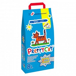 PrettyCat наполнитель глиняный впитывающий с део-кристаллами "Aroma Fruit"  4 кг (8 литров)