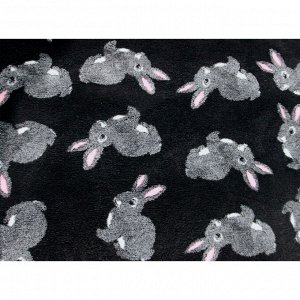 Коврик меховой ProFleece Кролики 1х1,6м черный/серый/розовый