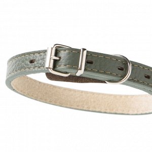 Ошейник Mr.Kranch для собак из натуральной кожи прямой, 29-35см, оливковый