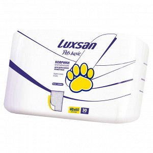 Коврики (пеленки) LUXSAN Basic для животных 40х60, 30 шт