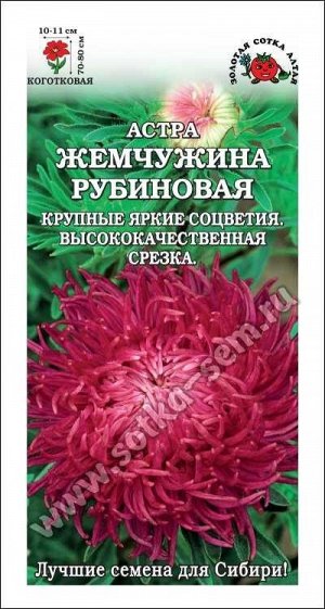 Цветы Астра Жемчужина Рубиновая ЦВ/П (СОТКА) 0,2гр однолнтник 70-80см