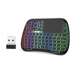 Компактная мини беспроводная клавиатура M9 с сенсорным тачпад контроллером и RGB подсветкой (Рус/Eng)