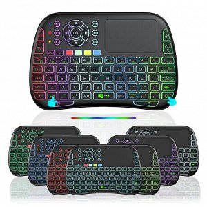 Компактная мини беспроводная клавиатура M9 с сенсорным тачпад контроллером и RGB подсветкой (Рус/Eng)