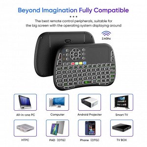 Компактная мини беспроводная клавиатура M9 с сенсорным тачпад контроллером и RGB подсветкой (Рус/Eng)