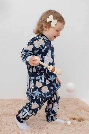 Комбинезон(Осень-Зима)+girls (индиго, волшебные совы к419)
