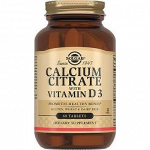 СОЛГАР Кальция цитрат с витамином D3 таб. №60 (БАД)