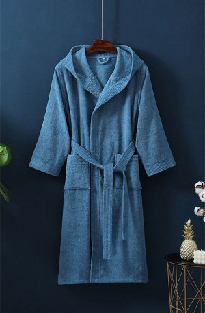Махровый хлопковый халат в японском стиле