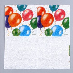 Салфетки бумажные однослойные «Воздушные шары», 24 x 24 см, в наборе 20 шт.