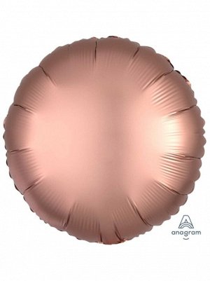 Фольга шар Круг 19"/48 см сатин Rose Copper Anagram