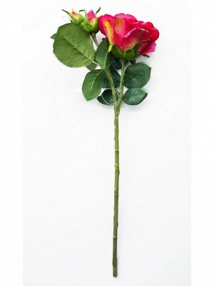 Роза ветка 3 цветка 44 см цвет ярко-розовый HS-25-2