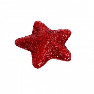 Фигурка для поделок и декора «Звезда», набор 15 шт, размер 1 шт: 3,5x3,5x2 см, цвет красный