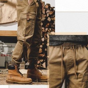 Мужские джоггеры с боковыми карманами, коричневый