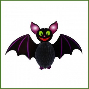 Объемные бумажные фигуры Хэллоуин "Чёрный кот и летучая мышь"