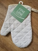 Прихватка-рукавица рогожка 18х28 &quot;Fine Line&quot; рис 18858-1 серый