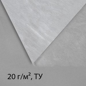 Материал укрывной, 10 × 1,6 м, плотность 20 г/м², с УФ-стабилизатором, белый, Greengo, Эконом 20%