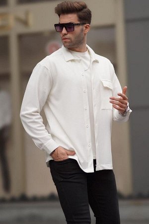 Белая мужская рубашка Lumberjack однотонная 6721