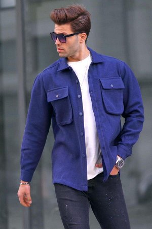 Темно-синяя мужская рубашка Oversize Lumberjack 6709
