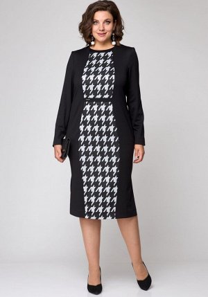 Платье EVA GRANT 7268 черный с принтом лапка