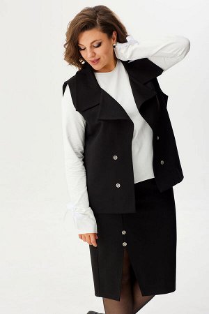 Жилет Жилет BegiModa 7012 черный 
Состав: Вискоза-66%; ПЭ-30%; Спандекс-4%;
Сезон: Осень-Зима
Рост: 170

Элегантный женский жилет свободного кроя. Без подкладки. Выполнен из плотного трикотажа, котор