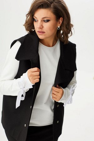 Жилет Жилет BegiModa 7012 черный 
Состав: Вискоза-66%; ПЭ-30%; Спандекс-4%;
Сезон: Осень-Зима
Рост: 170

Элегантный женский жилет свободного кроя. Без подкладки. Выполнен из плотного трикотажа, котор