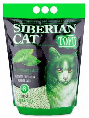 Комкующийся наполнитель Сибирская кошка TOFU Зеленый чай, 6л