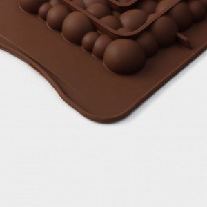 Форма для шоколада Доляна «Воздушный», силикон, 21x10,1x1 см, цвет коричневый