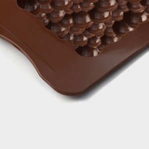 Форма силиконовая для шоколада Доляна «Воздушный», 21x10,1x1 см, цвет шоколадный