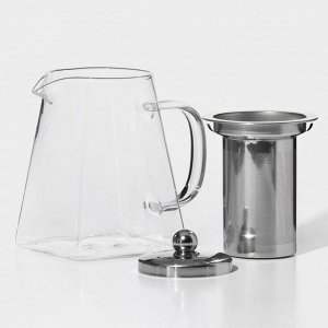 Чайник стеклянный заварочный с металлическим ситом Magistro «Дарси», 750 мл