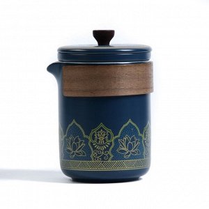 Набор для чайной церемонии 6 предметов на 3 персоны: чашка 50 мл, чайник 280 мл, синий