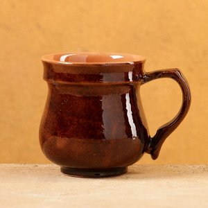 Кружка Риштанская керамика, коричневая 330мл