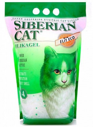 Наполнитель Сибирская кошка Элита ЭКО силикагель (зелёный) 4 л