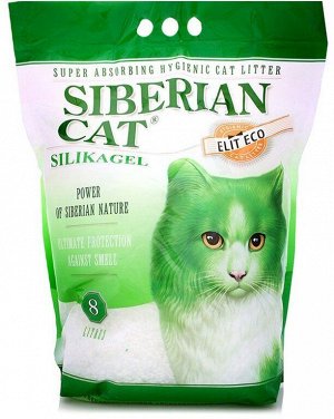 Наполнитель Сибирская кошка Элита ЭКО силикагель (зелёный) 8 л