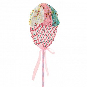 СНОУ БУМ Подвеска декоративная в виде конфеты - леденца на палочке, 14x5x42 см, 3 цвета