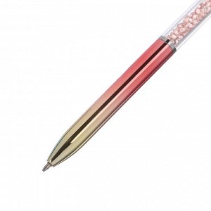 Ручка шариковая с блестками, синяя, наконечник в форме единорога, 4 цвета корпуса, 16,5см