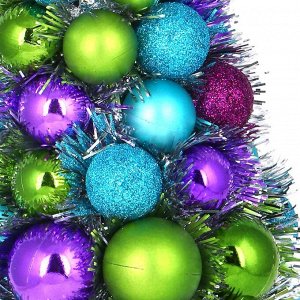 СНОУ БУМ Елка декоративная из шаров 3-цветная (фиолетовый, голубой, салатовый), пластик, 38 см