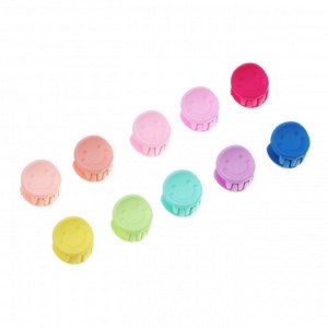 BERIOTTI Набор детских заколок-крабов для волос 10шт, пластик, 1-2 см, 4 дизайна