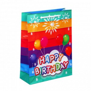 LADECOR Пакет подарочный бумажный, 18x24x7 см, 4 дизайна, С Днем Рождения, арт 1
