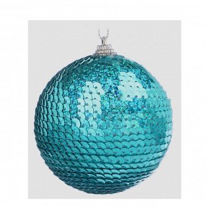 СНОУ БУМ Подвеска шар с декором, голубой цвет, пластик, 8см.