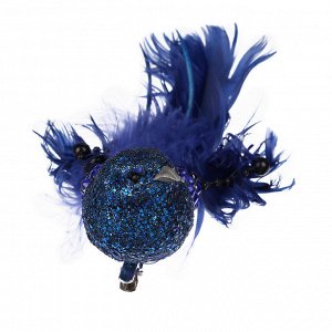 СНОУ БУМ Украшение декоративное в виде птицы, 17x4x5.5 см, цвет синий
