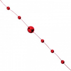 СНОУ БУМ Бусы декоративные, шары разных диаметров, 200см, пластик, цвет красный (А03)