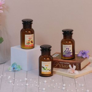 LADECOR Свеча ароматическая в стеклянном подсвечнике, 11,5х5,7 см, парафин, 3 вида