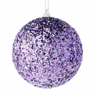 СНОУ БУМ Подвеска шар с декором, 10 см, 4 цвета, фиолетовые оттенки