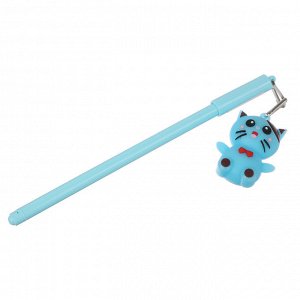 ClipStudio Ручка шариковая с брелоками в форме котика на подвеске,синяя,корпус 17 см,пластик,6 диз.
